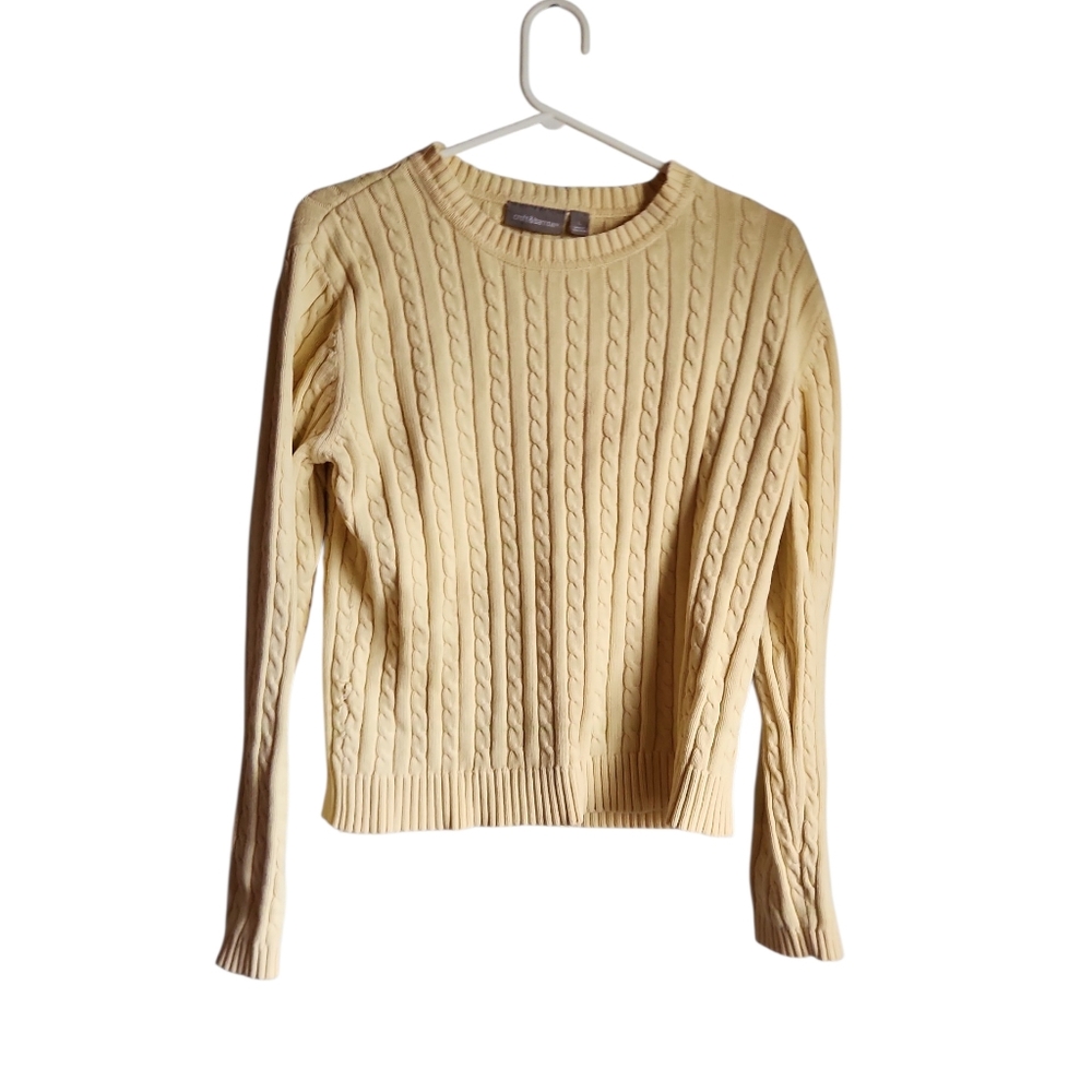 Last Day May 10 Free with Purchase Croft & Barrow Large Cream Cable Knit Sweater